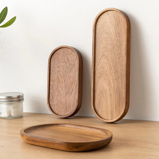 Solid Wood Serving Tray — Japanese-Inspired Minimalist Tableware.